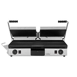 Maestrowave MEMT16050XNS Double Ribbed Contact Panini Grill