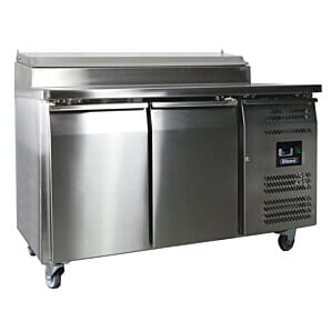 Blizzard HBC2EN 2 Door Refrigerated 1/1 Gastronorm Preparation Counter with Rasied Collar, 282 Litres