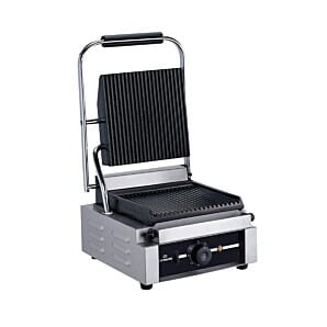Chefmaster HEA773 Single Ribbed Contact Electric Griddle, 1.8kW