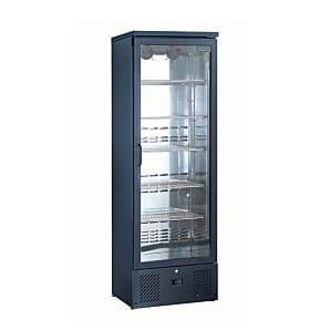 Arctica HEF546 Hinged Upright Black Single Door Bottle Cooler, 300 Litres
