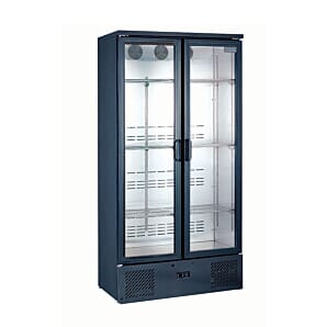 Arctica HEF547 Hinged Upright Black Double Door Bottle Cooler, 500 Litres