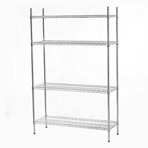 Connecta HEF701 Chrome Wire 4 Tier Shelf, W1500mm x D400mm