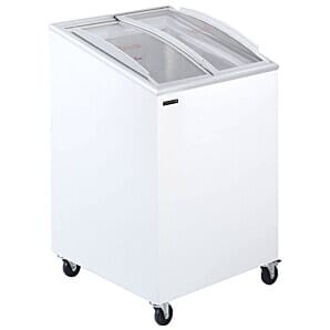 Tefcold IC101SCEB Sliding Curved Glass Lid Chest Freezer, 100 Litres