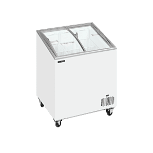Tefcold IC201SCEB Sliding Curved Glass Lid Chest Freezer, 176 Litres