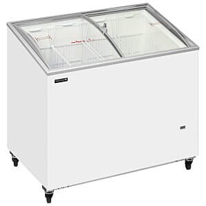 Tefcold IC301SCEB Sliding Curved Glass Lid Chest Freezer, 264 Litres