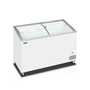 Tefcold IC401SCEB Sliding Curved Glass Lid Chest Freezer, 352 Litres