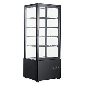 Hamoki IMB-238L Black Four Sided Glass Display, 238 Litres