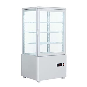 Hamoki IMW-68L White Four Sided Glass Display, 68 Litres