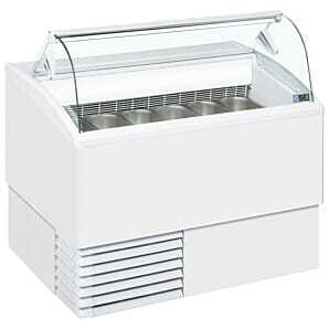 ISA ISETTA 4LX Scoop Ice Cream Curved Display, 4 x 5 Litre Napoli Pans