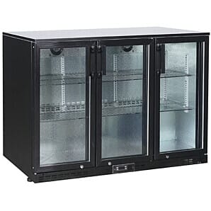 Koldbox KBC3 Hinged Triple Door Black Back Bar Cooler
