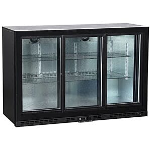 Koldbox KBC3SL Sliding Triple Door Black Back Bar Cooler