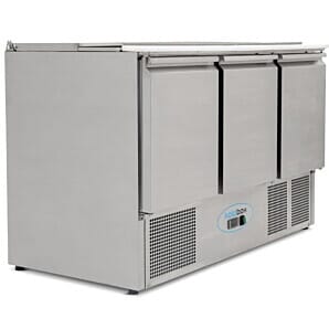 Koldbox KXCC3-PREP 3 Door Compact Gastronorm Saladette Counter with Cutting Board