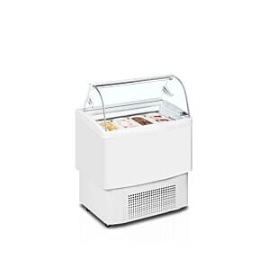 ISA FIJI 4 Ventilated Scoop Ice Cream Display, 4 x 5 Litre Napoli Pans