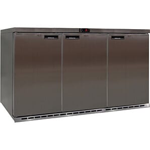 Osborne 281ES SSS eColdN Triple Door Stainless Steel Undercounter Display Fridge, 242 Litres