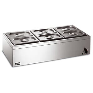 Lincat LBM3W Lynx 400 Electric Counter-top Bain Marie - Wet Heat - inc. 6 x 1/4 GN Dishes - W 850 mm - 0.75 kW