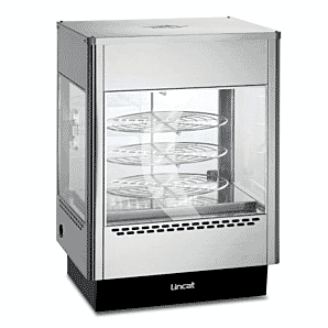 Lincat UM50D Seal Upright Counter-Top Heated Two Door Merchandiser w/ Rotating Rack