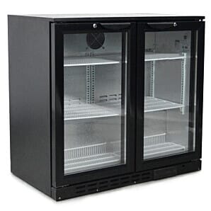 Blizzard LOWBAR2 Hinged Double Door Low Height Back Bar Bottle Cooler, 182 Litres