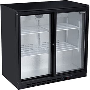 Blizzard LOWBAR2SL Sliding Double Door Low Height Back Bar Bottle Cooler, 181 Litres