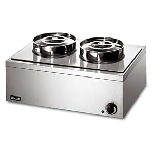 Lincat LRB2 Lynx 400 Electric Counter-top Bain Marie - Dry Heat - inc. 2 x Round Pots - W 565 mm - 0.5 kW