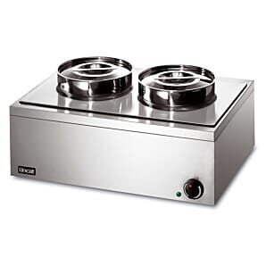 Lincat LRB2W Lynx 400 Electric Counter-top Bain Marie - Wet Heat - inc. 2 x Round Pots - W 565 mm - 0.5 kW