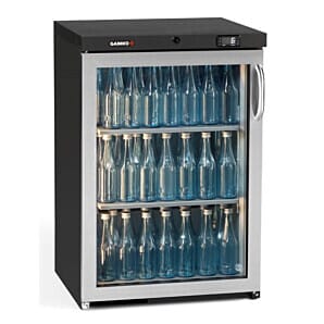 Gamko Maxiglass MG3/150LGCS Left Hand Hinged Undercounter Stainless Steel Frame Glass Door Bottle Cooler 150ltrs