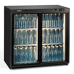 Gamko Maxiglass MG3/250SD Sliding Double Glass Door Undercounter Bottle Cooler 250ltrs
