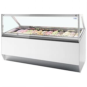 ISA MILLENNIUM ST12 Ventilated Scoop Ice Cream Display, 12 x 5 Litre Napoli Pans