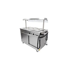 Parry MSB12G Stainless Steel Mobile Bain Marie with Gantry, 3.8kW
