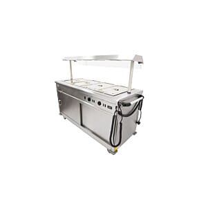 Parry MSB15G Stainless Steel Mobile Bain Marie with Gantry, 5.5kW