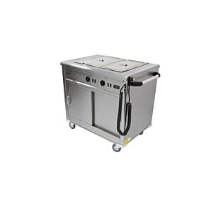 Parry MSB9 Stainless Steel Mobile Bain Marie Servery, 2.1kW