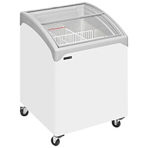 Tefcold NIC100 Sliding Curved Glass Lid Chest Freezer, 130 Litres