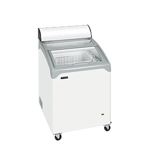 Tefcold NIC101CP Sliding Curved Glass Lid Chest Freezer, 130 Litres