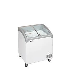 Tefcold NIC201SCEB Sliding Curved Glass Lid Chest Freezer, 185 Litres