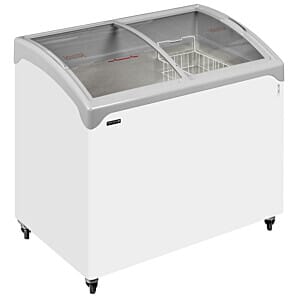 Tefcold NIC400SCEB Sliding Curved Glass Lid Chest Freezer, 388 Litres