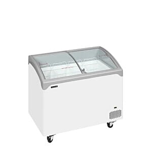 Tefcold NIC301SCEB Sliding Curved Glass Lid Chest Freezer, 286 Litres