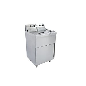 Parry NPDPF6 Stainless Steel Double Basket Electric Pedestal Fryer, 2 x 6kW