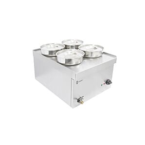 Parry NPWB4 Stainless Steel Electric Countertop Wet Heat Bain Marie, 3kW