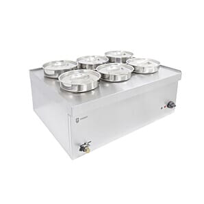 Parry NPWB6 Stainless Steel Electric Countertop Wet Heat Bain Marie, 3kW