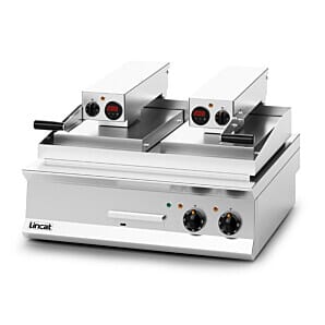 Lincat OE8210/FR Opus 800 Electric Counter-top Clam Griddle - 1 x Flat Plate; 1 x Ribbed Plate - W 800 mm - 17.2 kW
