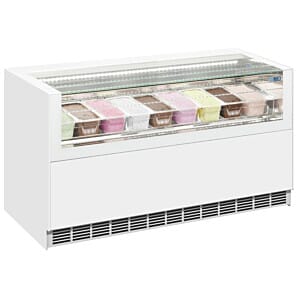 ISA ONESHOW FREE LARGE Scoop Ice Cream Flat Display, 6 x 5 Litre Napoli Pans