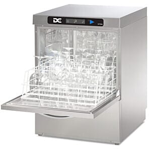 DC OXG50ADRO Optima Range 500mm Basket Frontloading Commercial Glasswasher with Break Tank, Drain Pump & RO - 30 Pint Capacity