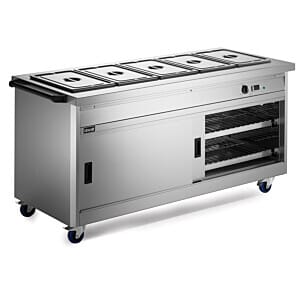 Lincat P8B5 Panther 800 Series Free-standing Hot Cupboard - Bain Marie Top - 5GN - W 1855 mm - 5.2 kW