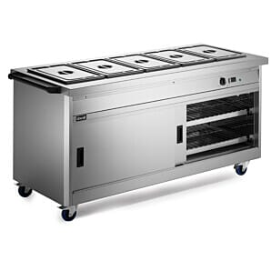 Lincat P8B5PT Panther 800 Series Free-standing Hot Cupboard - Bain Marie Top - 5GN - W 1855 mm - 5.2 kW