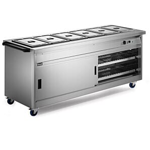 Lincat P8B6 Panther 800 Series Free-standing Hot Cupboard - Bain Marie Top - 6GN - W 2180 mm - 5.2 kW