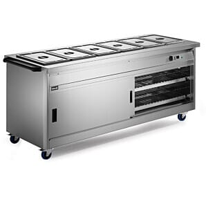 Lincat P8B6PT Panther 800 Series Free-standing Hot Cupboard - Bain Marie Top - 6GN - W 2180 mm - 5.2 kW