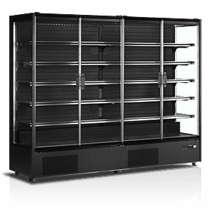 Tefcold PC2500B Black Multideck Display with Glass Doors, 2585 Litres