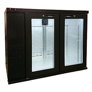 Osborne 420ES GBL eCold Double Door Black Undercounter Fridge, 257 Litres