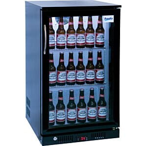 Prodis NT1SLIM-HC Black Hinged Bottle Cooler, 105 Litres