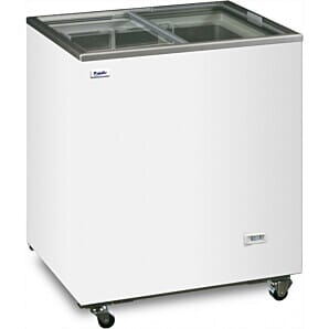 Prodis NV1 Flat Sliding Glass Lid Display Chest Freezer, 168 Litres