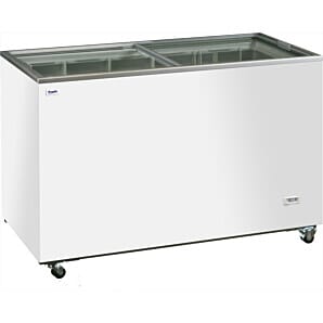 Prodis NV3 Flat Sliding Glass Lid Display Chest Freezer, 355 Litres